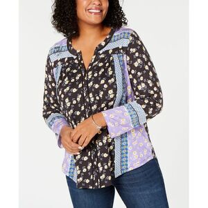 Style & Co Plus Size Mixed Floral Print Top